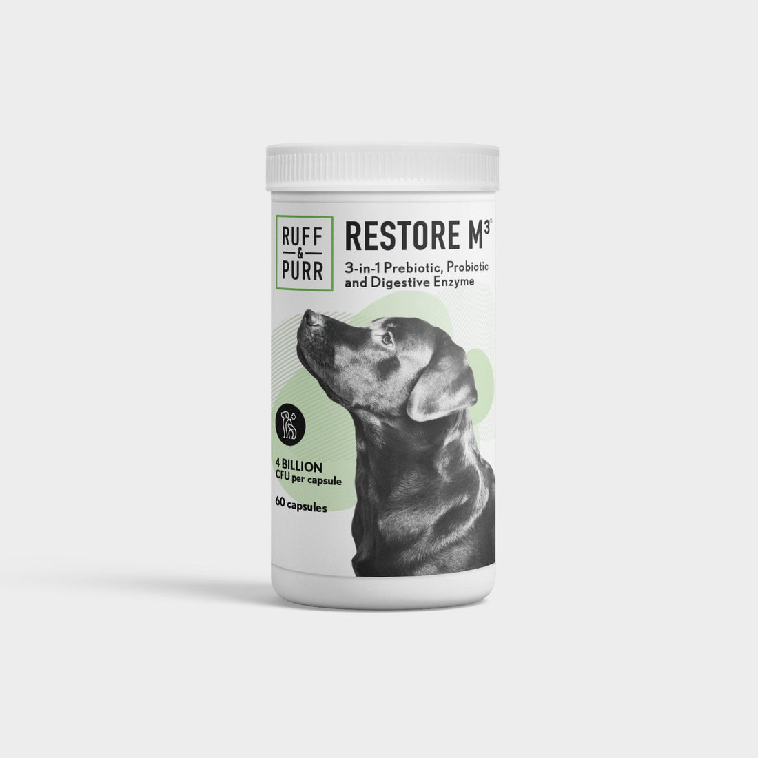 Single Bottle of Ruff & Purr's Restore M3® Front Label